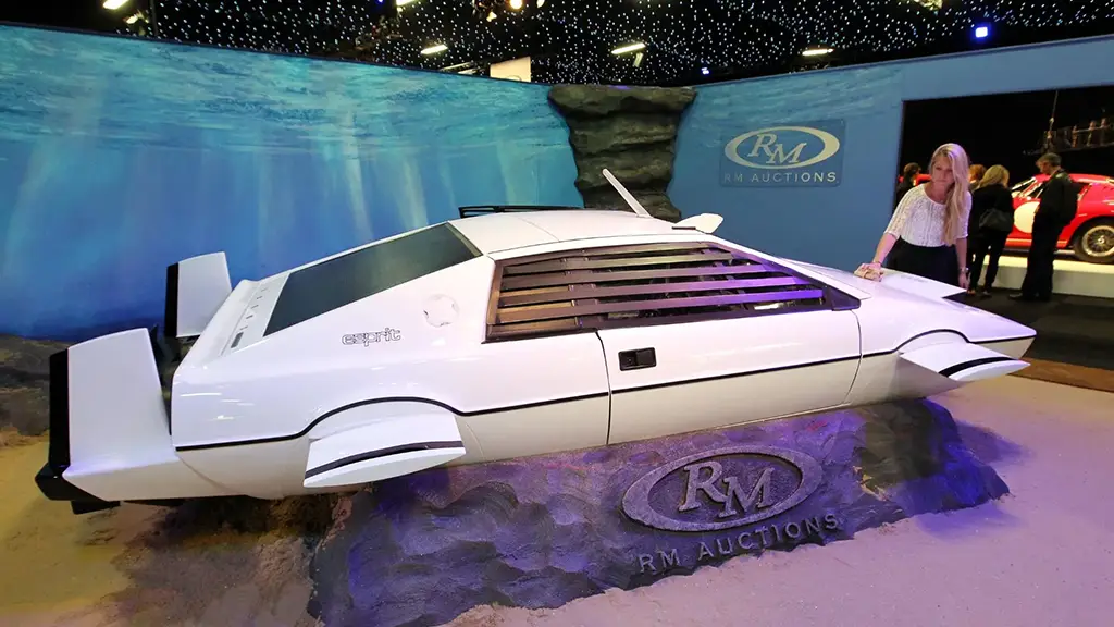 The Wet Nellie james Bond submarine car is seen on display at RM Auctions. 
