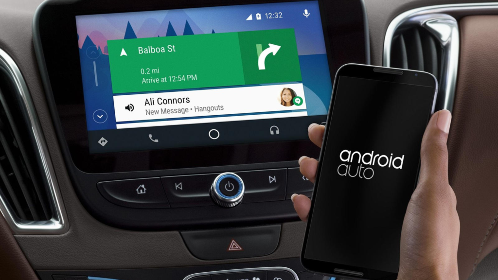 Infotainment system tethered to phone using Android Auto