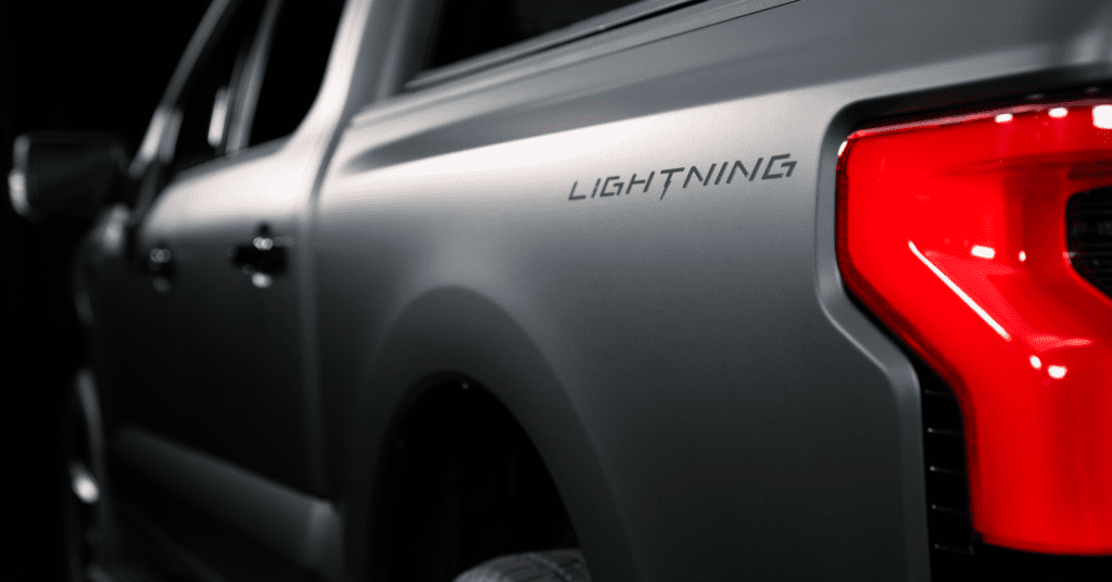 2024 Ford Lightning Platinum Black 'Lightning' side lettering