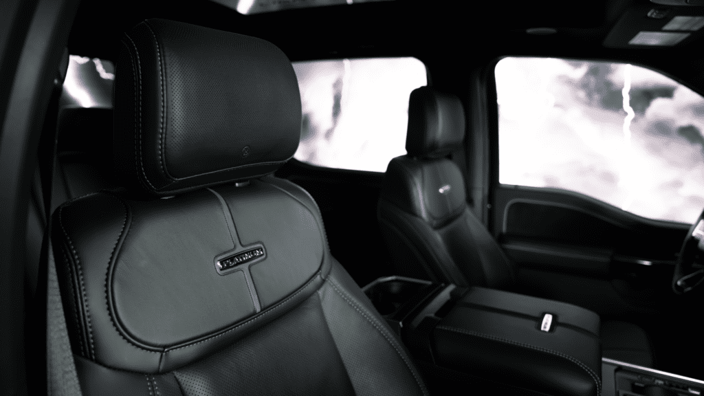 2024 Ford Lightning Platinum Black interior: front seats