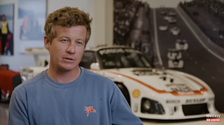 Patrick Long being interviewed in the Hagerty documentary Racing With Giants: Porsche at Le Mans