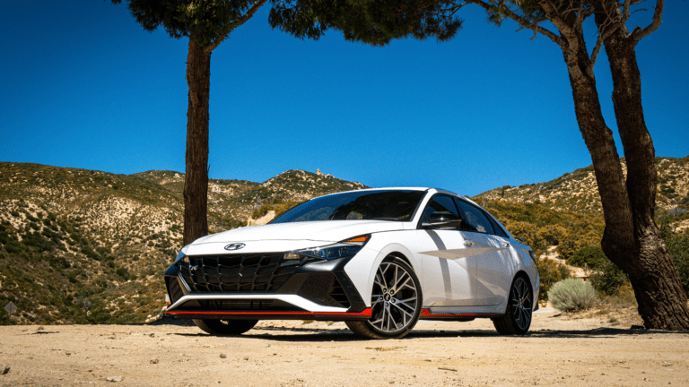2023 Hyundai Elantra N parked in the desert