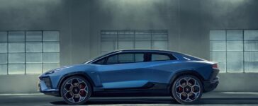 2028 Lamborghini future electric car side profile