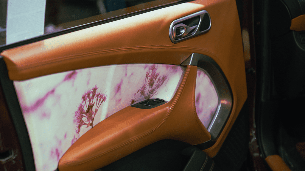 Aston Martin Cygnet cherry blossom interior door lining