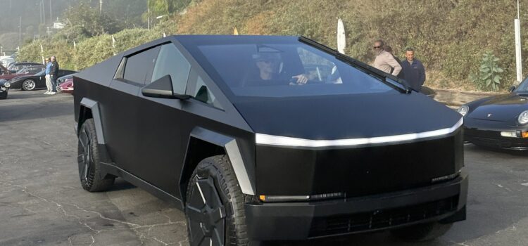 Matte Black Tesla CyberTruck driven by Chief Designer Franz Von Holzhausen