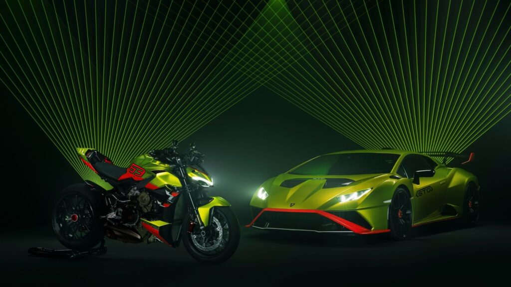 Ducati Streetfighter V4 and Lamborghini Huracan STO