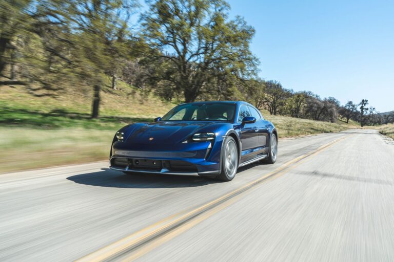 Blue Porsche Taycan Turbo Cross Turismo