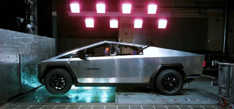 Still from Tesla's Cybertruck Crash Test