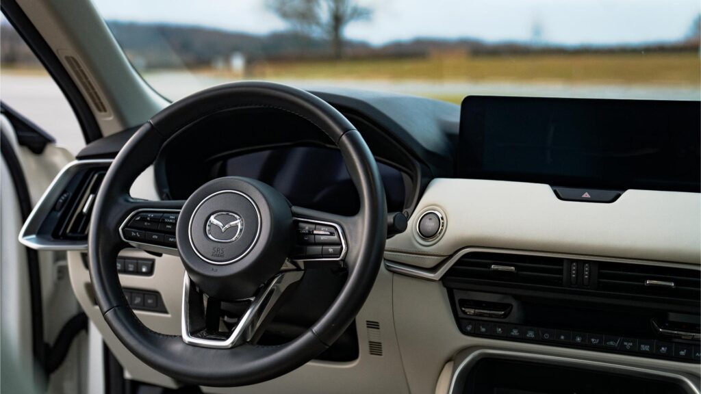 2024 Mazda CX-90 PHEV steering wheel close-up