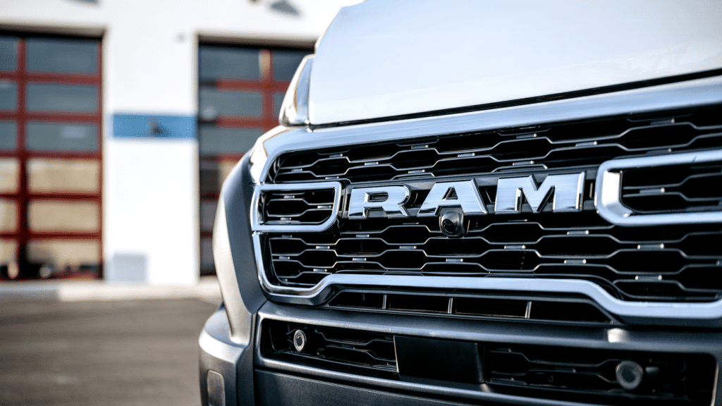 Ram ProMaster EV front grille with Ram badge