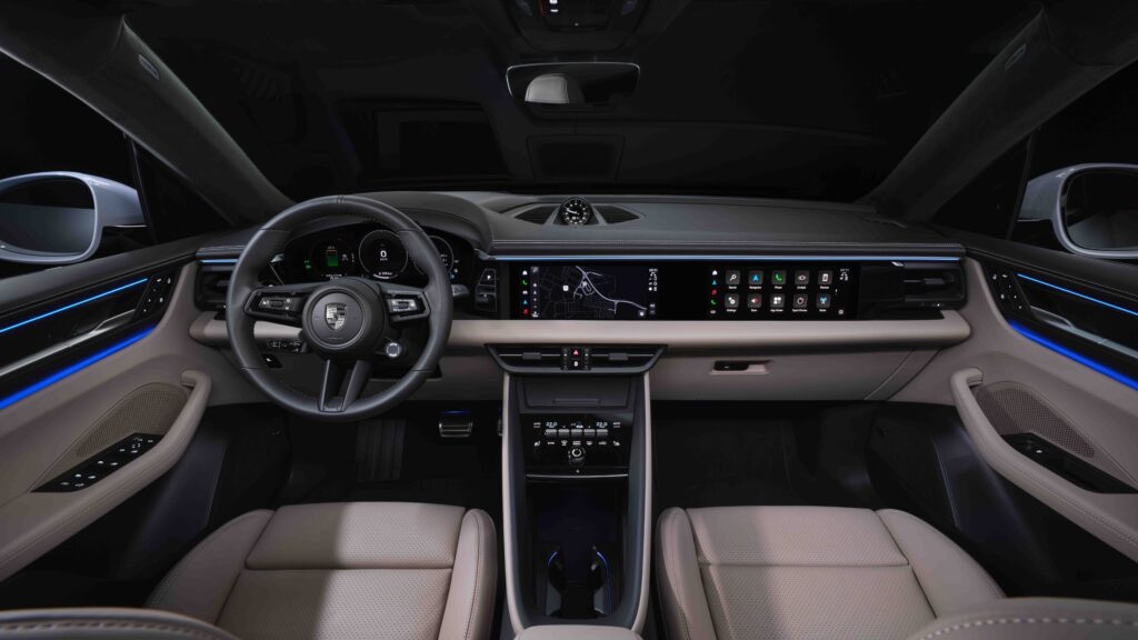 Porsche Macan EV interior and dashboard