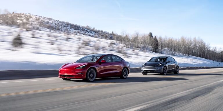 Teslas in winter